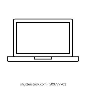 laptop computer flat line icon vector illustration design