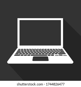 Laptop or computer flat vector icon illustration