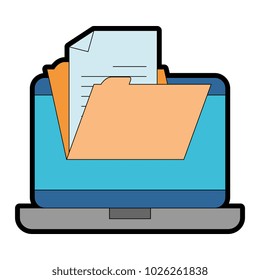laptop computer with folder