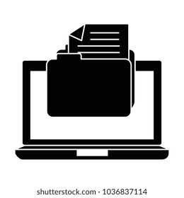 laptop computer with folder
