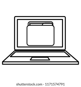 laptop computer with folder