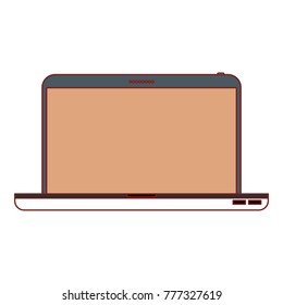 laptop computer front view in colorful silhouette