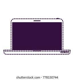 laptop computer front view in purple dotted silhouette