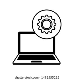 laptop computer with gear machine