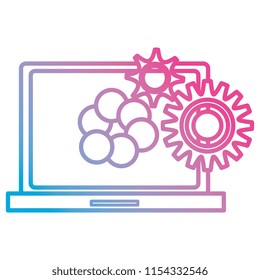 laptop computer with gears