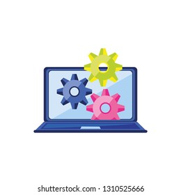 laptop computer with gears configuration