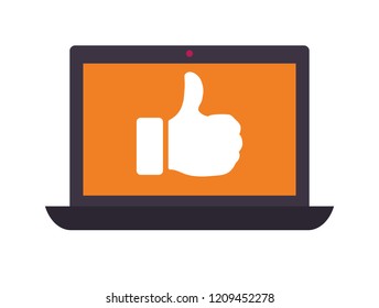 laptop computer with hand like