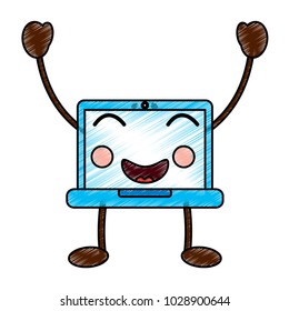 laptop computer happy emoji icon image 