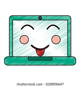 laptop computer happy emoji icon image 