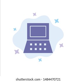 Laptop, Computer, Hardware Blue Icon on Abstract Cloud Background. Vector Icon Template background