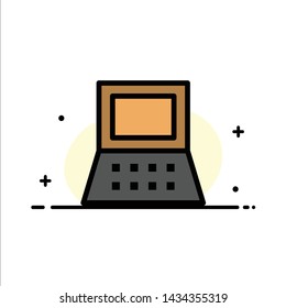 Laptop, Computer, Hardware  Business Flat Line Filled Icon Vector Banner Template