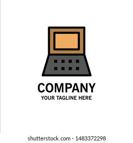 Laptop, Computer, Hardware Business Logo Template. Flat Color