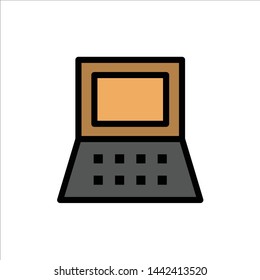 Laptop, Computer, Hardware  Flat Color Icon. Vector icon banner Template