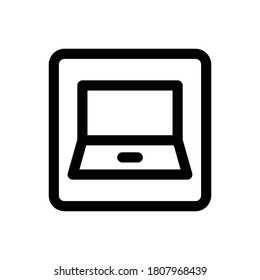 Laptop (Computer And Hardware) icon outline vector. isolated on white background