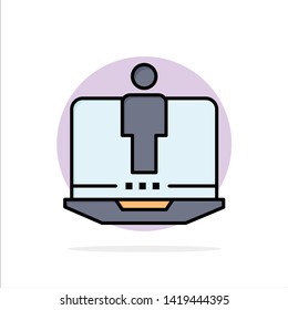 Laptop, Computer, Hardware, Service Abstract Circle Background Flat color Icon