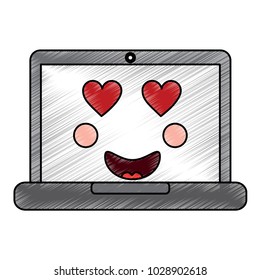 laptop computer heart eyes emoji icon image 