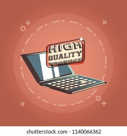 laptop computer high quality product retro shopping style