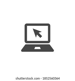 Icono de ordenador portátil Gráfico de vectores blanco y negro