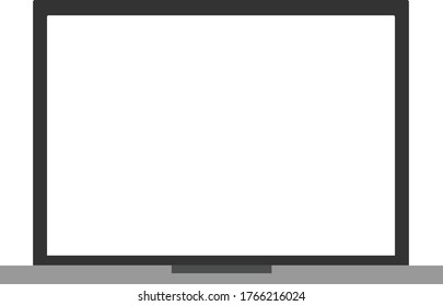 laptop computer icon with blank display - notebook pc vector icon with blank screen for web, app, software