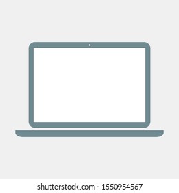 laptop computer icon with blank screen. vector illustration 