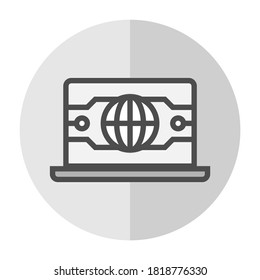 Symbol für den Laptop-Computer. Konzept der Internet-Netztechnologie