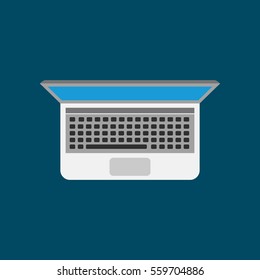 Laptop or Computer Icon Design Vector. Top View Situation 