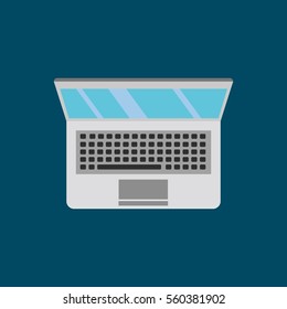 Laptop or Computer Icon Design Vector. Top View Situation 