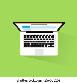 laptop computer icon flat design vector illustration