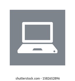 Laptop computer icon in flat style on white background