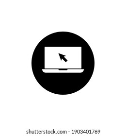 Laptop computer icon flat style on white background