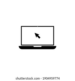 Laptop computer icon flat style on white background