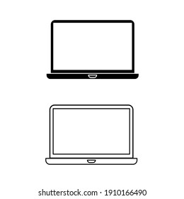 Icono de ordenador portátil de estilo plano. ilustración sobre fondo blanco aislado.
