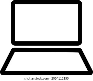Laptop-Computer-Symbol mit flachem Stil. Isolierte Vektorgrafik-Laptop-Icon-Illustrationen, einfacher Stil.