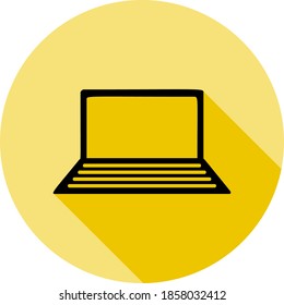 Icono de ordenador portátil en un estilo de sombra larga