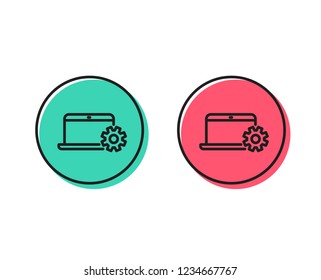 Laptop computer icon. Notebook Service sign. Portable personal computer symbol. Positive and negative circle buttons concept. Good or bad symbols. Notebook Service Vector