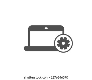 Laptop computer icon. Notebook Service sign. Portable personal computer symbol. Quality design element. Classic style icon. Vector