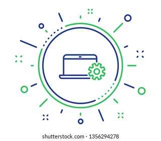 Laptop computer icon. Notebook Service sign. Portable personal computer symbol. Quality design elements. Technology notebook Service button. Editable stroke. Vector