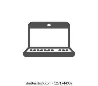 Laptop computer icon. Notebook sign. Portable personal computer symbol. Quality design element. Classic style icon. Vector