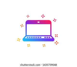 Laptop computer icon. Notebook sign. Portable personal computer symbol. Dynamic shapes. Gradient design notebook icon. Classic style. Vector