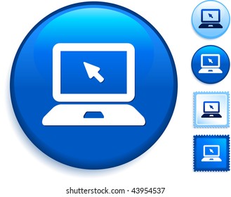 Notebook-Computer-Symbol auf Internet-Button Original-Vektorgrafik