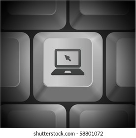 Icono de ordenador portátil en teclado de ordenador Ilustración original