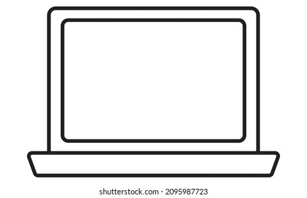 laptop computer icon on white background