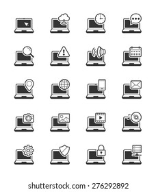 Laptop Computer icon on White Background Vector Illustration