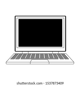 laptop computer icon over white background, vector illustration