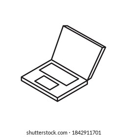 laptop computer icon over white background, line style, vector illustration
