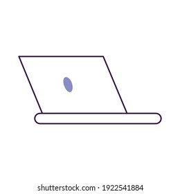 icono de ordenador portátil sobre fondo blanco, diseño colorido, ilustración vectorial