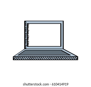 laptop computer icon over white background. colorful design. vector illustration