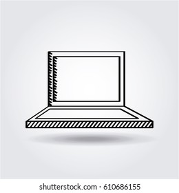 laptop computer icon over white background. vector illustration
