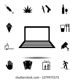 Laptop computer icon. Simple glyph, flat vector element of universal icons set for UI and UX, website or mobile application
