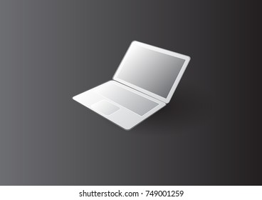 Laptop computer icon, Vector illustration.